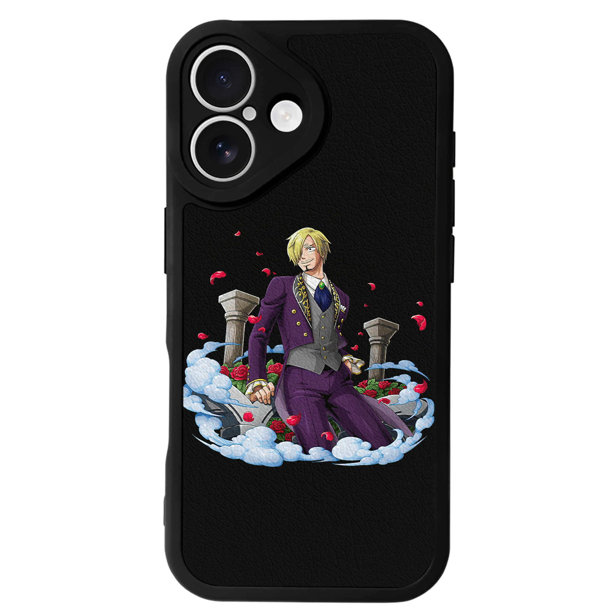 （画像用） ワンピース サンジ ONE PIECE Sanji 【iPhone 16シリーズ対応】シリコンスマホケース（レザー調） 材質：シリコン